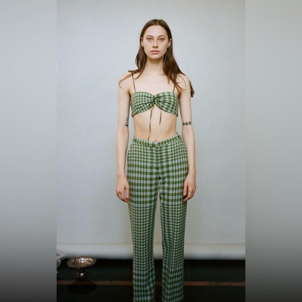 Maryam Nassir Zadeh Catalina Bralette in Sea Plaid